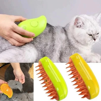 Purr-fectly Pampered: Cat Steam Brush for Flawless Fur!